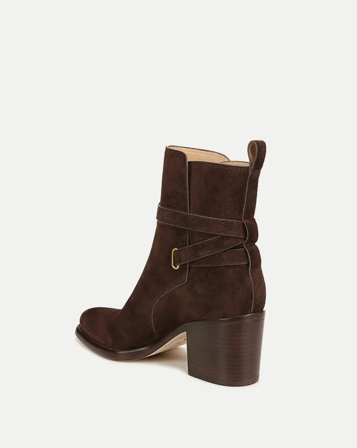Boots and Booties Shop Veronica Beard Sohelia Suede Ankle Bootie Espresso