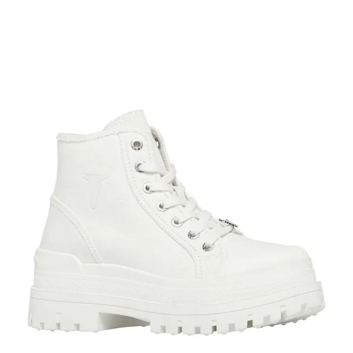 Boots Women Windsor Smith DESERVE WHITE PLATFORM BOOTS