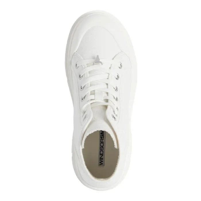 Boots Women Windsor Smith DESERVE WHITE PLATFORM BOOTS