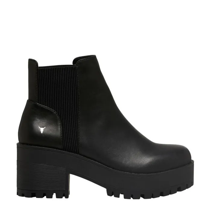 Boots Women Windsor Smith ICON BLACK PLATFORM BOOTS