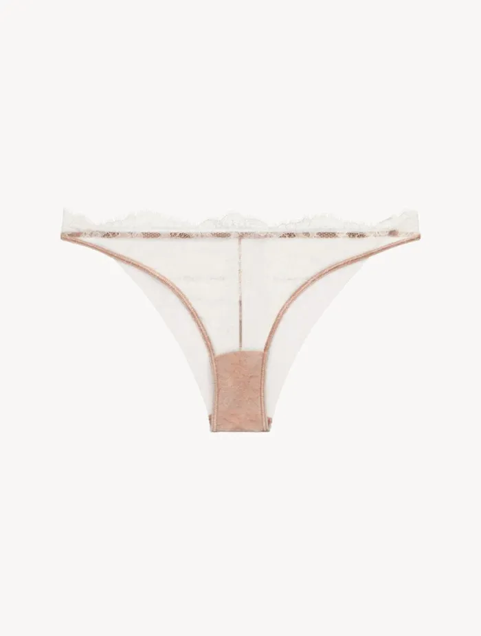 Brazilian Brief In Linen And Nude Rose With Leavers Lace Lingerie La Perla Brazilian Brazilian Brief In Linen And Nude Rose With Leavers Lace Lingerie La Perla Brazilian