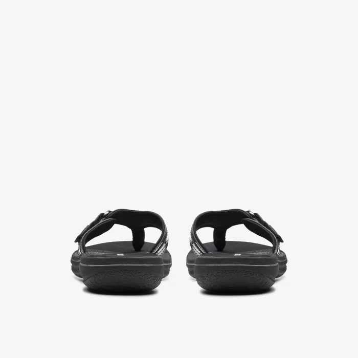 Breeze Sea Black Patent Women Clarks Sandals and Flip Flops