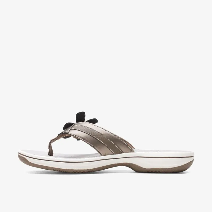 Brinkley Flora Pewter Women Clarks Sandals and Flip Flops