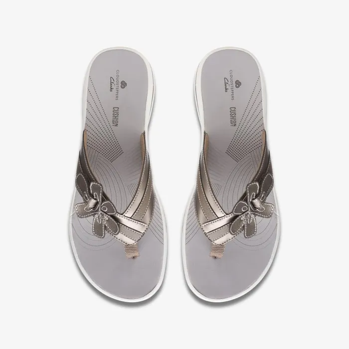 Brinkley Flora Pewter Women Clarks Sandals and Flip Flops
