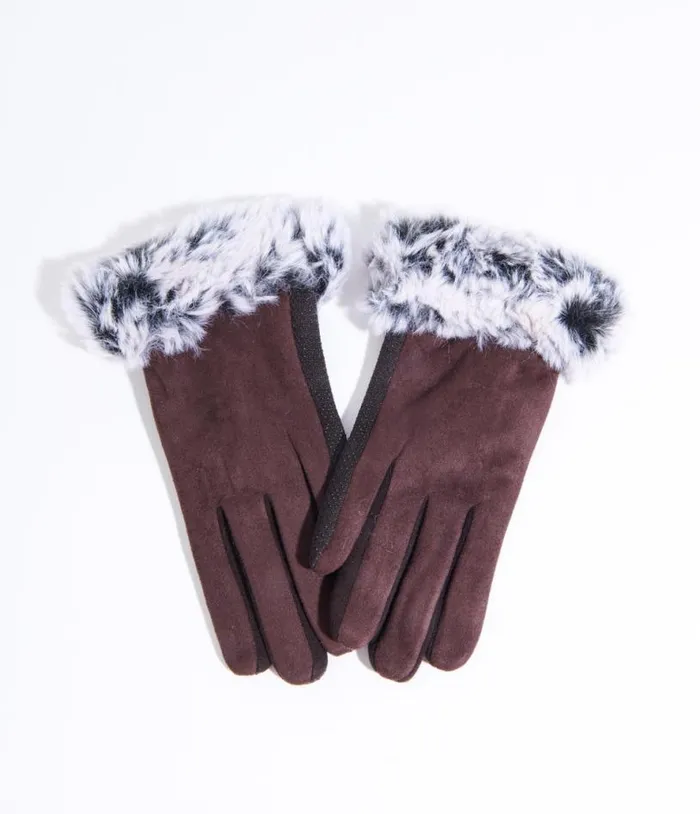 Brown Suede and Grey Faux Fur Gloves Accessories Unique Vintage Gloves and Scarves Brown Suede and Grey Faux Fur Gloves Accessories Unique Vintage Gloves and Scarves