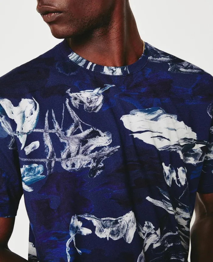 Bryce Crew Garden Camo Navy Multi Men AG Jeans Tees Bryce Crew Garden Camo Navy Multi Men AG Jeans Tees