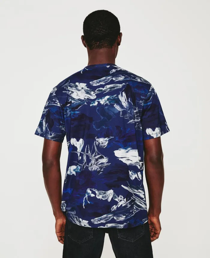 Bryce Crew Garden Camo Navy Multi Men AG Jeans Tees Bryce Crew Garden Camo Navy Multi Men AG Jeans Tees
