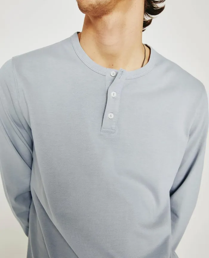 Bryce Long Sleeve Henley White Sands Men AG Jeans Tees Bryce Long Sleeve Henley White Sands Men AG Jeans Tees