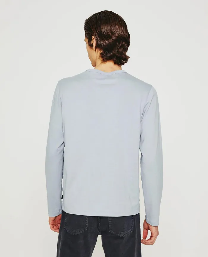 Bryce Long Sleeve Henley White Sands Men AG Jeans Tees Bryce Long Sleeve Henley White Sands Men AG Jeans Tees