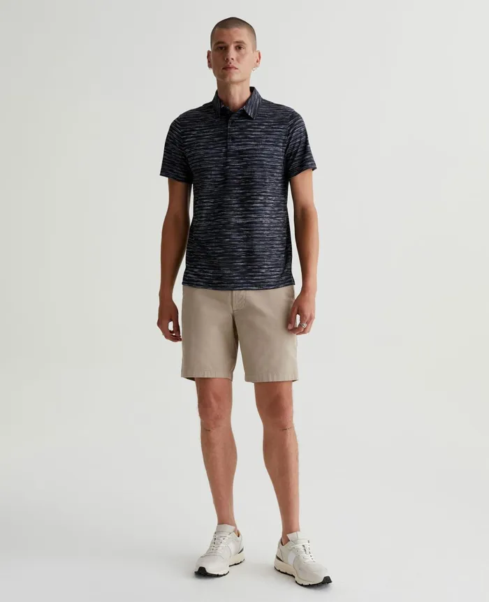 Bryce Polo Slub Stripe Black Men AG Jeans Polos Bryce Polo Slub Stripe Black Men AG Jeans Polos