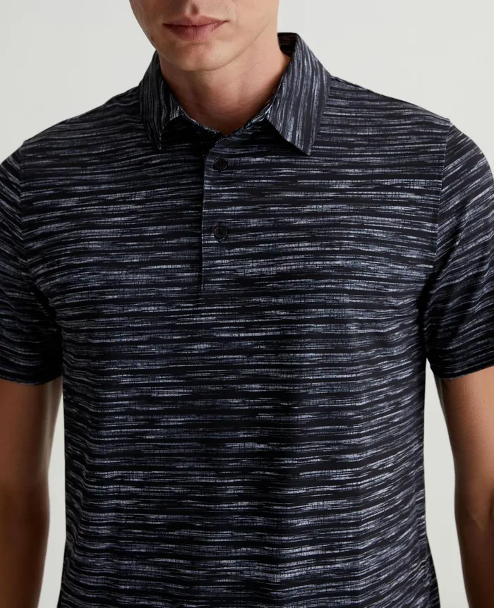 Bryce Polo Slub Stripe Black Men AG Jeans Polos Bryce Polo Slub Stripe Black Men AG Jeans Polos