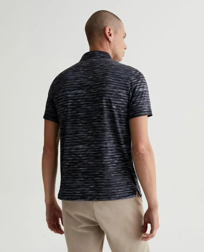 Bryce Polo Slub Stripe Black Men AG Jeans Polos Bryce Polo Slub Stripe Black Men AG Jeans Polos