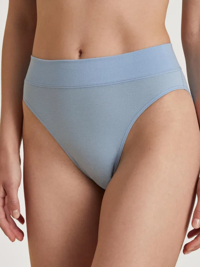 CALIDA Bottoms Women Brief With Soft Waistband In Double Pack High Waist Placid Blue