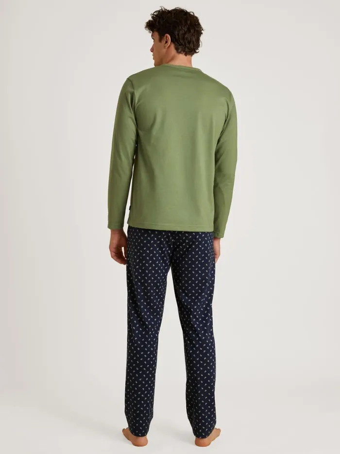 CALIDA Pyjama Tops Men Shirt Longsleeve Olive Oil