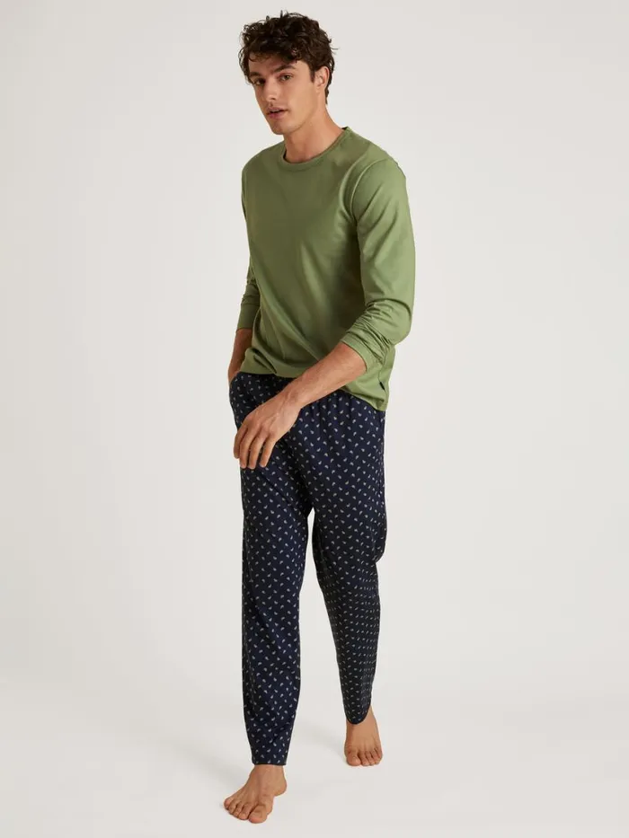CALIDA Pyjama Tops Men Shirt Longsleeve Olive Oil