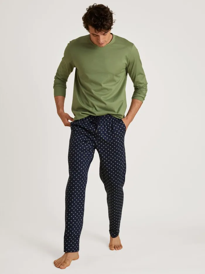 CALIDA Pyjama Tops Men Shirt Longsleeve Olive Oil