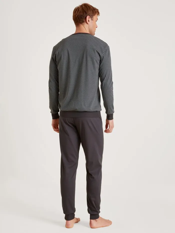 CALIDA Pyjamas Men Pyjama With Cuff Shale Grey