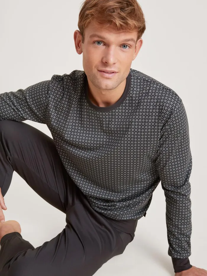 CALIDA Pyjamas Men Pyjama With Cuff Shale Grey