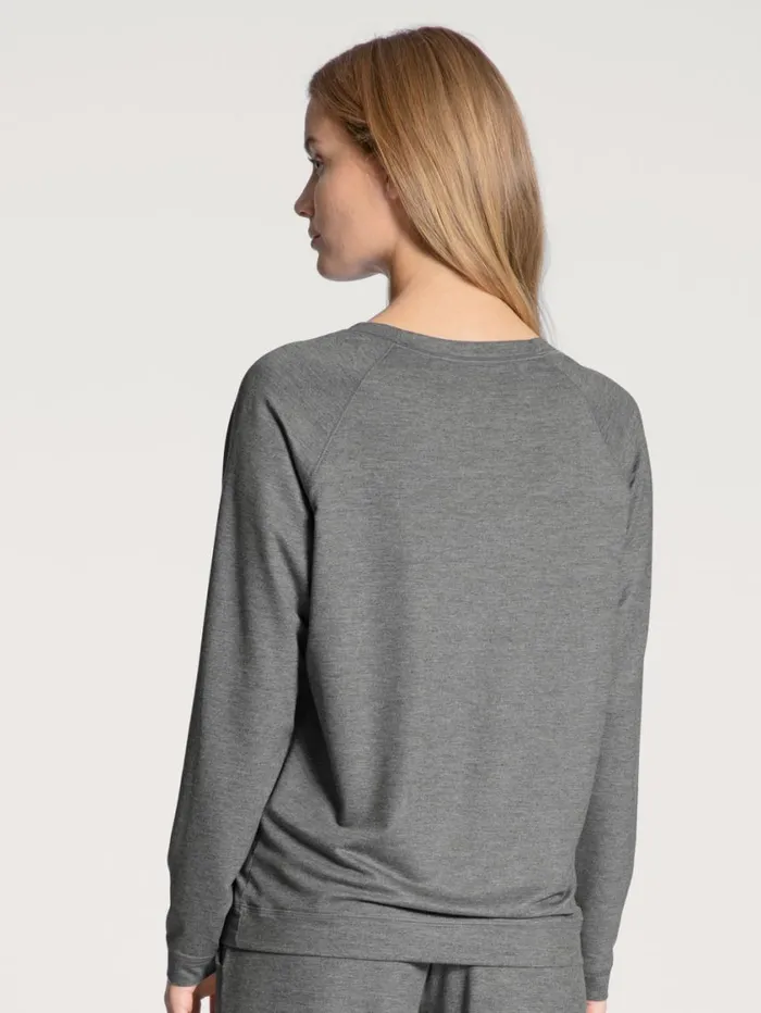 CALIDA Show All Women Shirt Long Sleeve French Terry Urban Grey Mele