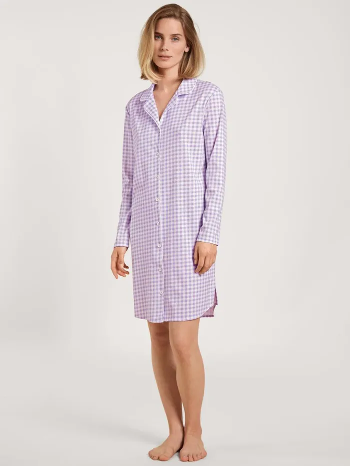 CALIDA Show All Women Sleepshirt Buttoned Through Length 95cm Digital Lavender