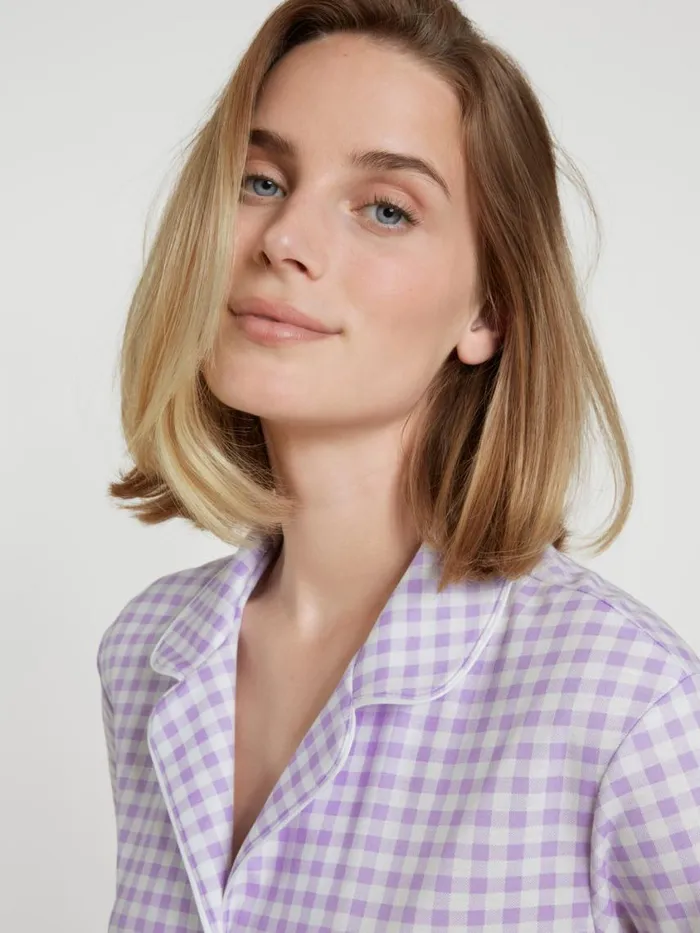CALIDA Show All Women Sleepshirt Buttoned Through Length 95cm Digital Lavender