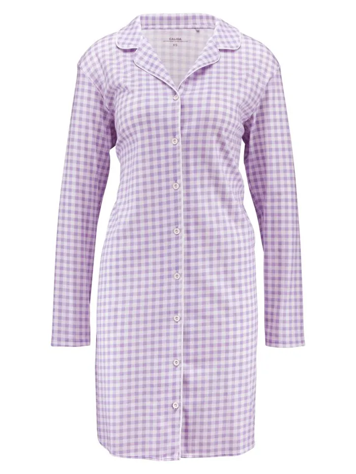 CALIDA Show All Women Sleepshirt Buttoned Through Length 95cm Digital Lavender