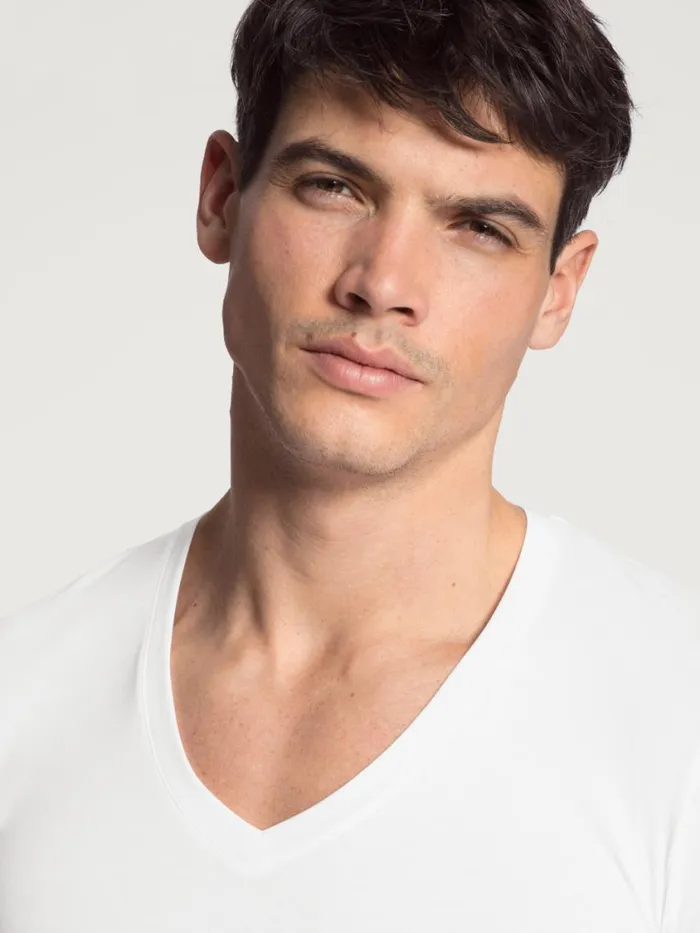 CALIDA Undershirts Men Vshirt Weiss