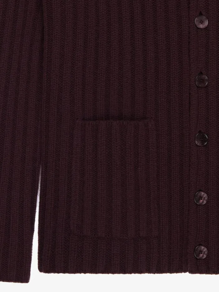 Cardigan In Cashmere Burgundy Men Givenchy Sweaters