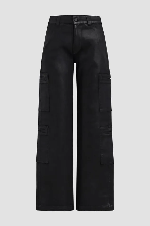 Cargo Women Hudson Jeans HighRise Welt Pocket Wide Leg Cargo Coated Black Beauty Cargo Women Hudson Jeans HighRise Welt Pocket Wide Leg Cargo Coated Black Beauty