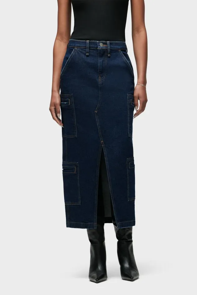 Cargo Women Hudson Jeans Reconstructed Skirt W Cargo Welt Pockets Denim Rinse Cargo Women Hudson Jeans Reconstructed Skirt W Cargo Welt Pockets Denim Rinse