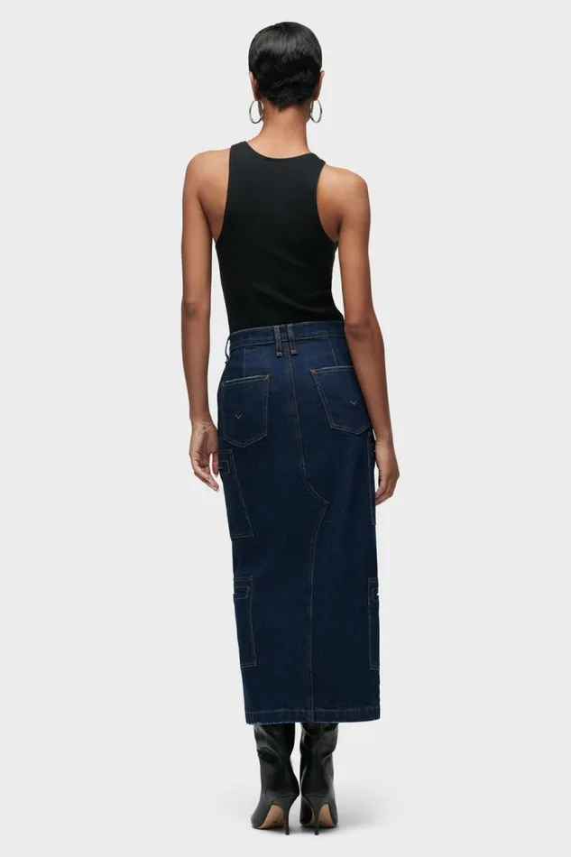 Cargo Women Hudson Jeans Reconstructed Skirt W Cargo Welt Pockets Denim Rinse Cargo Women Hudson Jeans Reconstructed Skirt W Cargo Welt Pockets Denim Rinse