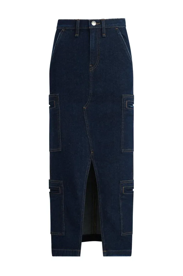 Cargo Women Hudson Jeans Reconstructed Skirt W Cargo Welt Pockets Denim Rinse Cargo Women Hudson Jeans Reconstructed Skirt W Cargo Welt Pockets Denim Rinse