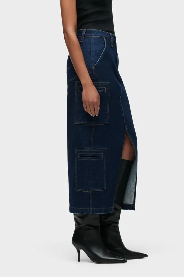 Cargo Women Hudson Jeans Reconstructed Skirt W Cargo Welt Pockets Denim Rinse Cargo Women Hudson Jeans Reconstructed Skirt W Cargo Welt Pockets Denim Rinse