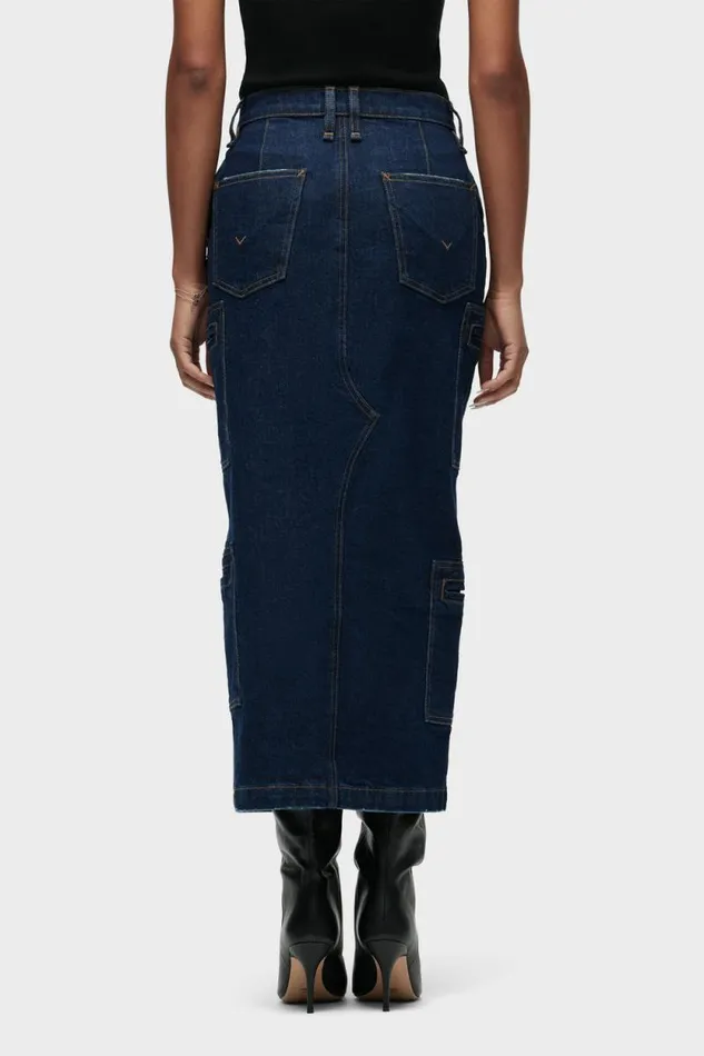 Cargo Women Hudson Jeans Reconstructed Skirt W Cargo Welt Pockets Denim Rinse Cargo Women Hudson Jeans Reconstructed Skirt W Cargo Welt Pockets Denim Rinse