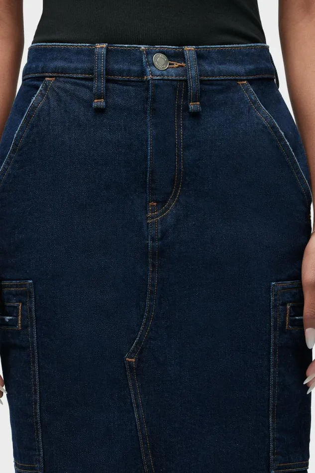 Cargo Women Hudson Jeans Reconstructed Skirt W Cargo Welt Pockets Denim Rinse Cargo Women Hudson Jeans Reconstructed Skirt W Cargo Welt Pockets Denim Rinse