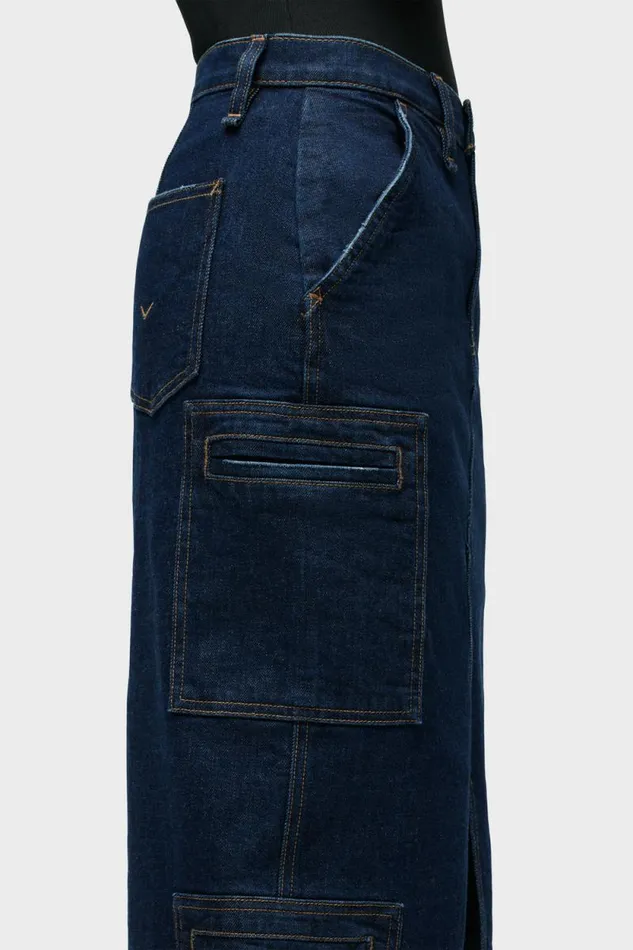 Cargo Women Hudson Jeans Reconstructed Skirt W Cargo Welt Pockets Denim Rinse Cargo Women Hudson Jeans Reconstructed Skirt W Cargo Welt Pockets Denim Rinse