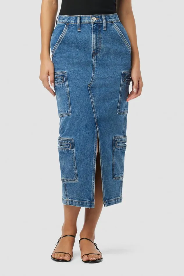 Cargo Women Hudson Jeans Reconstructed Skirt W Cargo Welt Pockets Golden Hour Cargo Women Hudson Jeans Reconstructed Skirt W Cargo Welt Pockets Golden Hour