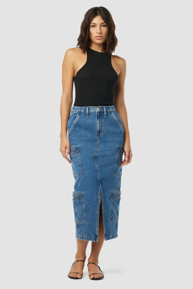 Cargo Women Hudson Jeans Reconstructed Skirt W Cargo Welt Pockets Golden Hour Cargo Women Hudson Jeans Reconstructed Skirt W Cargo Welt Pockets Golden Hour