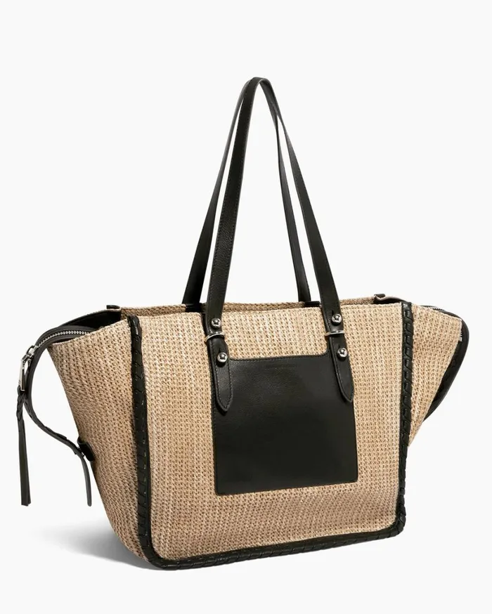 Casablanca Raffia Large Tote Raffia Black Women Aimee Kestenberg Tote Bags