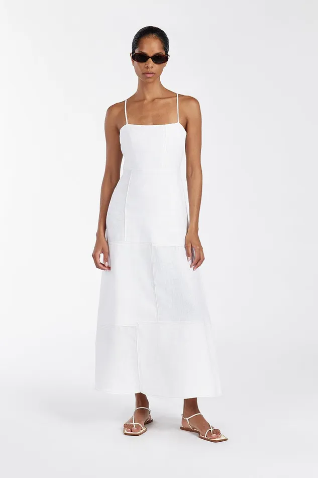 CATIE WHITE PATCHWORK MIDI DRESS Women DISSH White Dresses