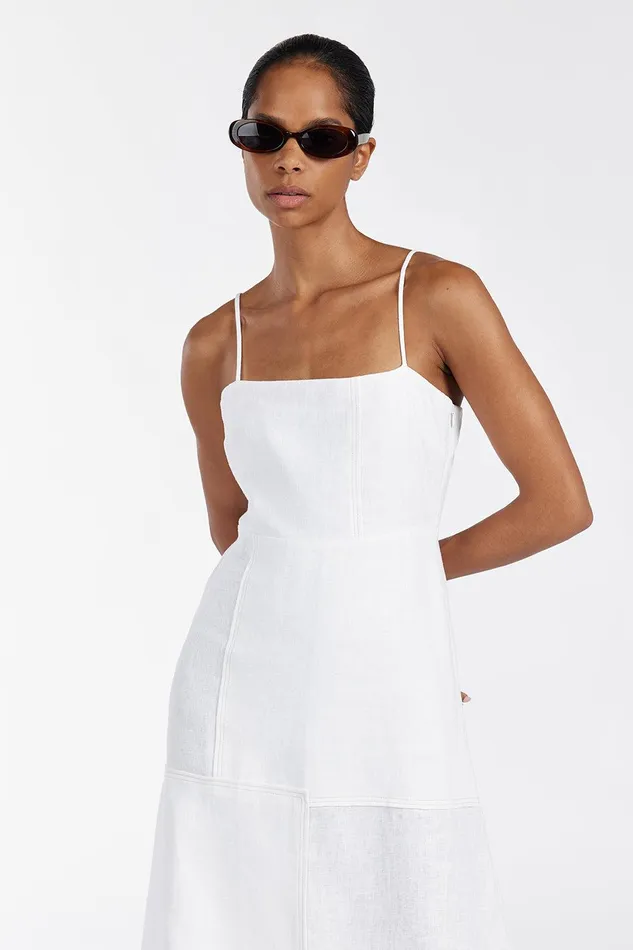 CATIE WHITE PATCHWORK MIDI DRESS Women DISSH White Dresses
