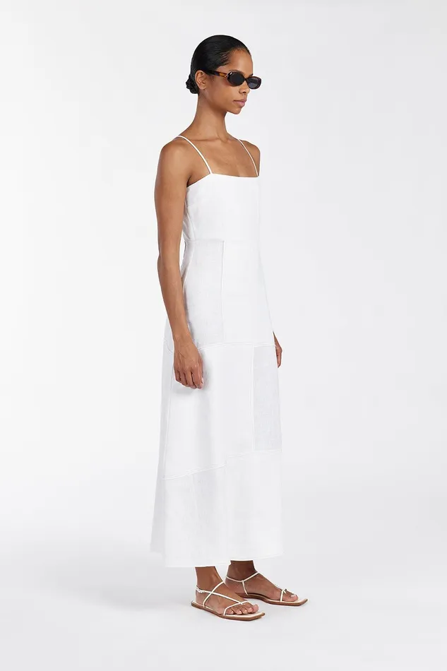 CATIE WHITE PATCHWORK MIDI DRESS Women DISSH White Dresses