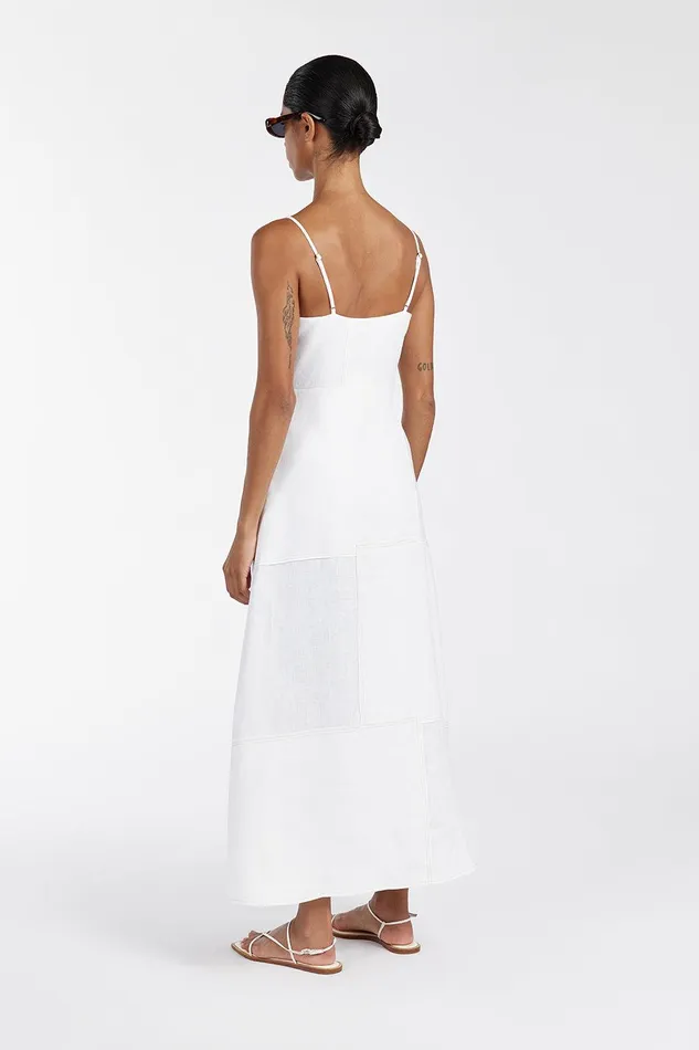 CATIE WHITE PATCHWORK MIDI DRESS Women DISSH White Dresses
