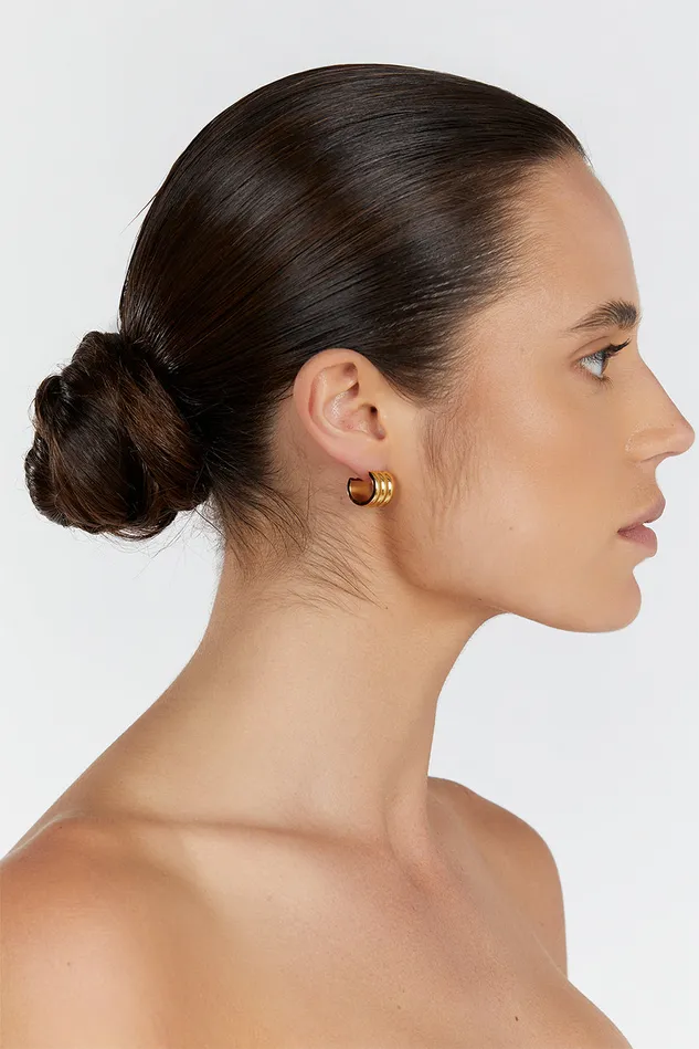 CENDRE LIV GOLD HOOPS Women DISSH Jewellery