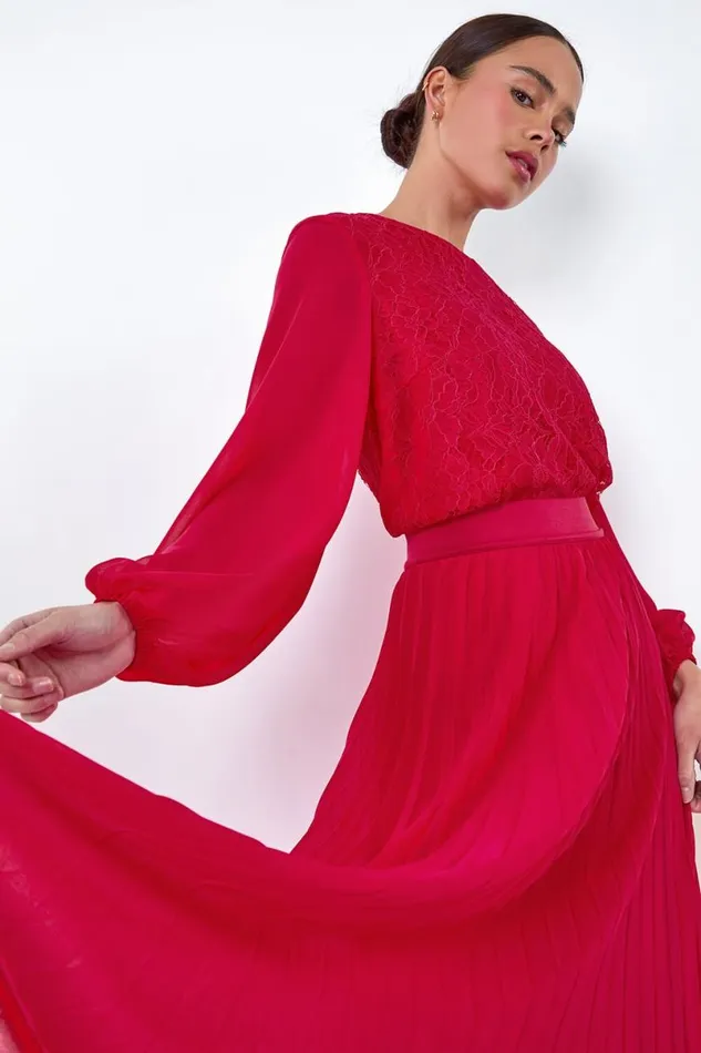Cerise Petite Elastic Waist A Line Pleated Maxi Skirt Women Roman Skirts