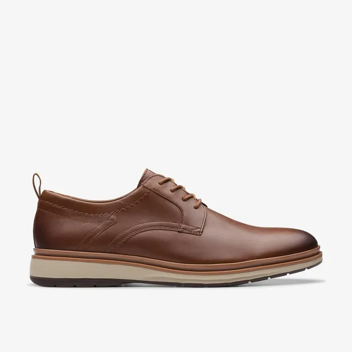 Chantry Lo Dark Tan Leather Men Clarks Casual Dress Shoes