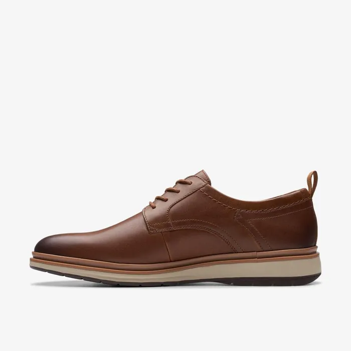 Chantry Lo Dark Tan Leather Men Clarks Casual Dress Shoes