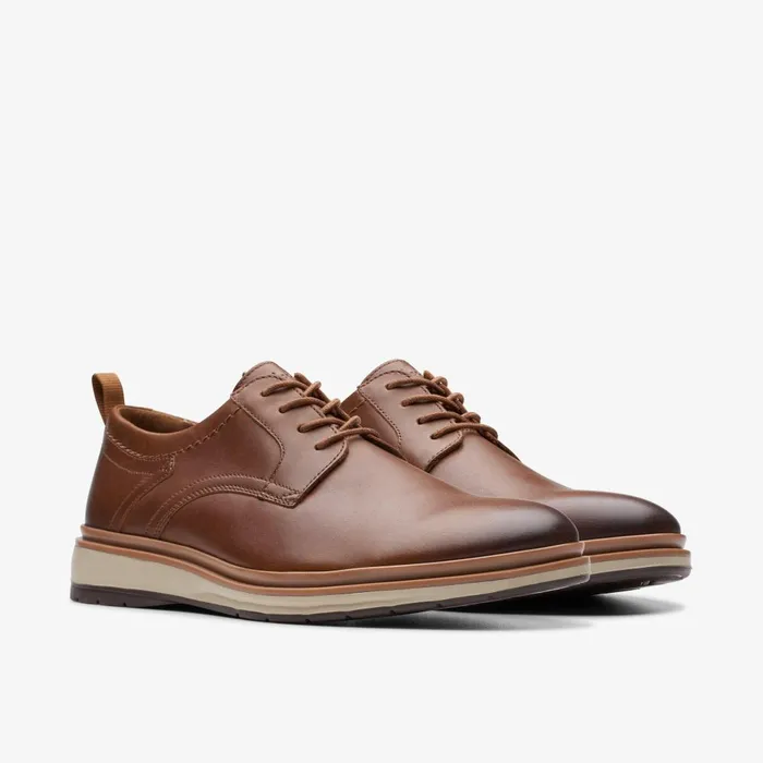 Chantry Lo Dark Tan Leather Men Clarks Casual Dress Shoes