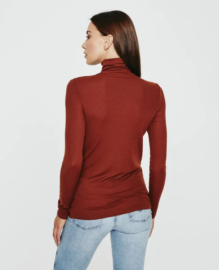 Chels Turtleneck Fired Copper Women AG Jeans Tops and Shirts Chels Turtleneck Fired Copper Women AG Jeans Tops and Shirts