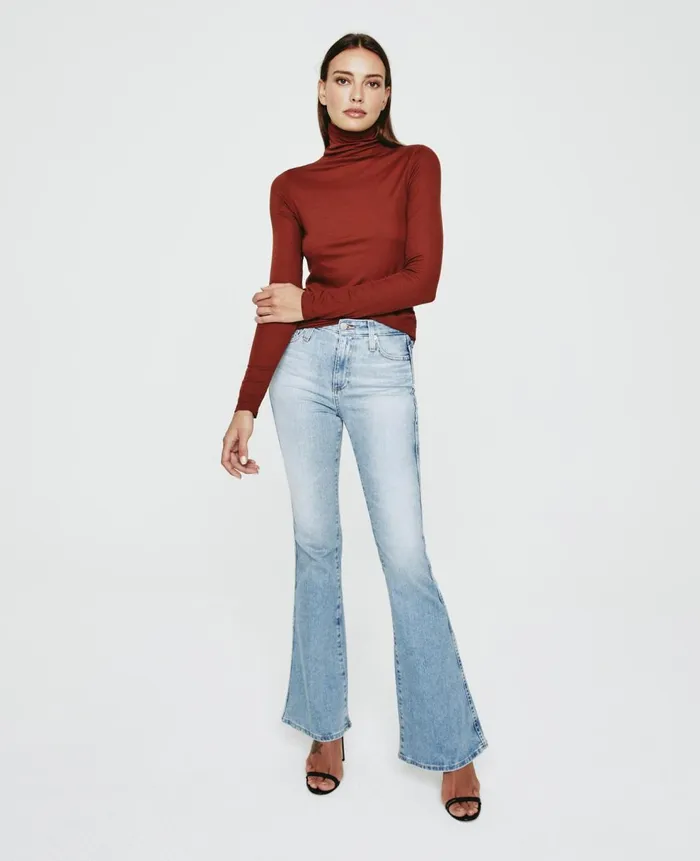 Chels Turtleneck Fired Copper Women AG Jeans Tops and Shirts Chels Turtleneck Fired Copper Women AG Jeans Tops and Shirts